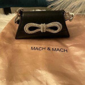 MACH & MACH samantha Double-Bow Leather Shoulder Bag
